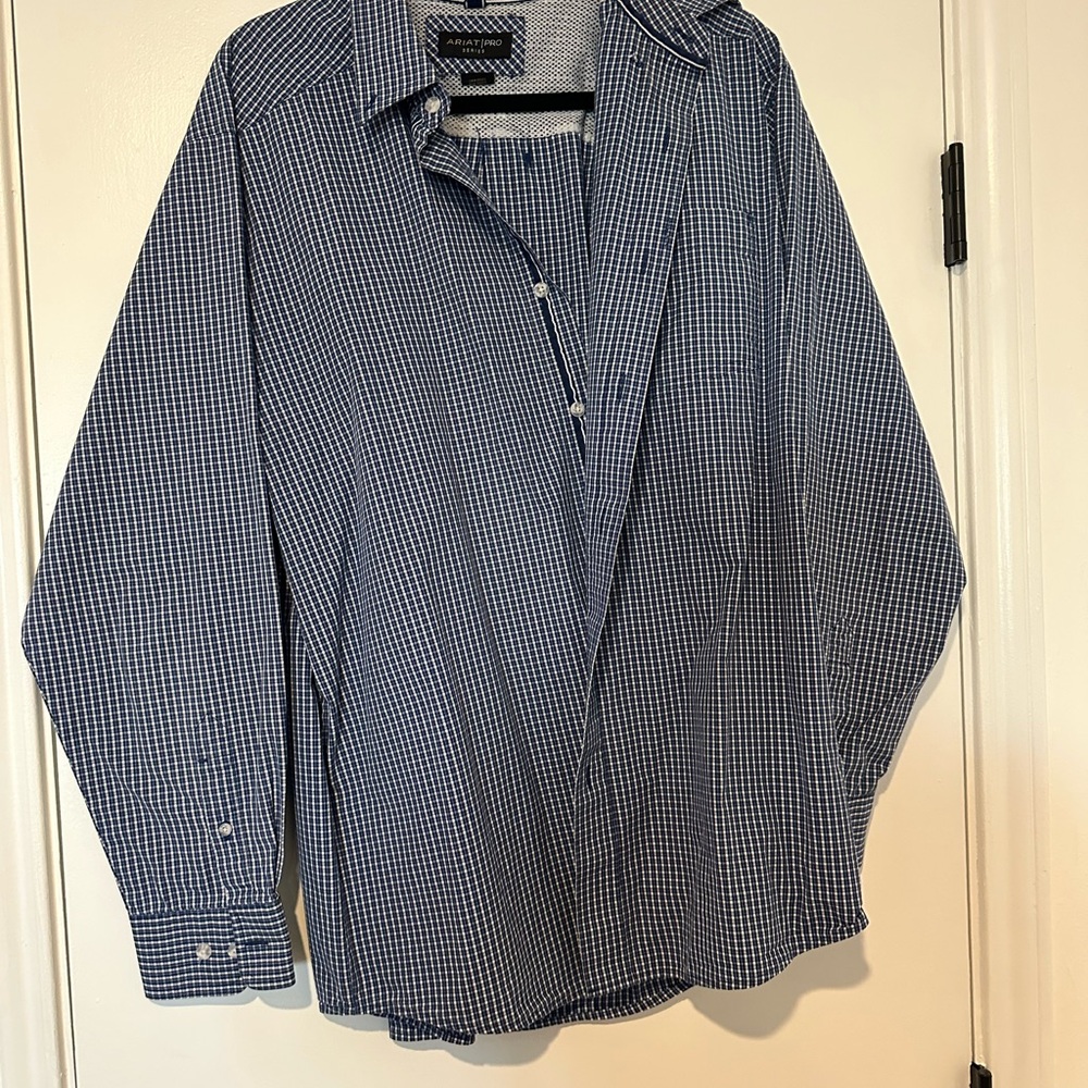Ariat Blue Checkered Men's Shirt